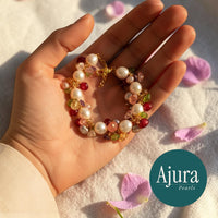 Keshi Pearl & Semi Precious Stones Bracelet - Styled - Ajura Pearls