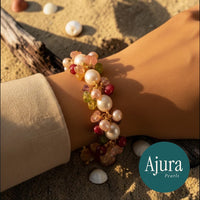 Keshi Pearl & Semi Precious Stones Bracelet - Styled - Ajura Pearls
