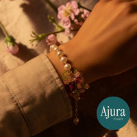 Pearls With Assorted Gemstone Bracelet Design 1 - Styled - Ajura Pearls