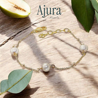 Tin Cup Pearl Bracelet White - Styled - Ajura Pearls