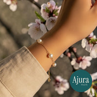 Tin Cup Pearl Bracelet White - Styled - Ajura Pearls