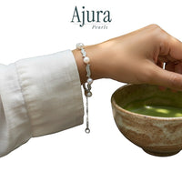 925 Silver Meridian Pavé Pearl Bracelet - Styled - Ajura Pearls
