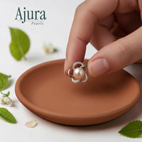 Angel Flower Pearl Studs - Styled - Ajura Pearls