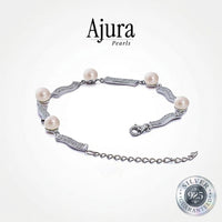 925 Silver Meridian Pavé Pearl Bracelet — Black