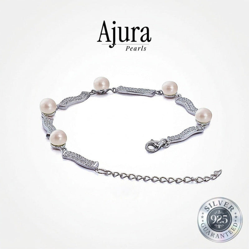 925 Silver Meridian Pavé Pearl Bracelet — Black