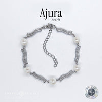 925 Silver Meridian Pavé Pearl Bracelet — Black