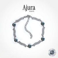 925 Silver Meridian Pavé Pearl Bracelet — Black