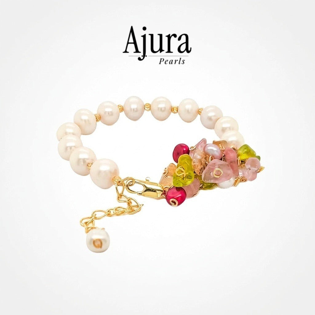Pearls With Assorted Gemstone Bracelet Design 1