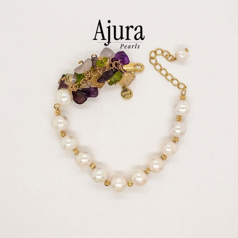 Pearls With Assorted Gemstone Bracelet Design 1