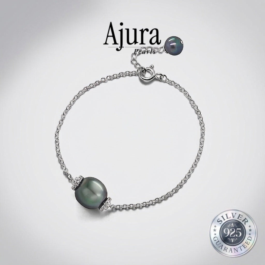 925 Silver Tahitian Pearl Bracelet