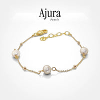 Tin Cup Pearl Bracelet White