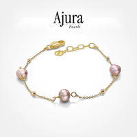 Tin Cup Pearl Bracelet White