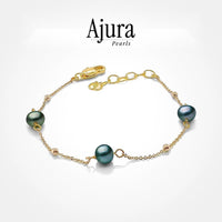 Tin Cup Pearl Bracelet White