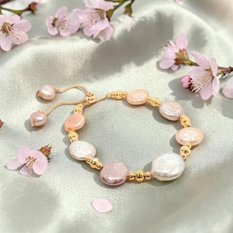 Coin Pearl Bracelet Mix Colours