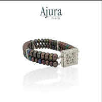 Dual Strand Corn Pearl Bracelet — White / 8.5