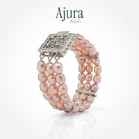 Three String Rice Pearl Bracelet