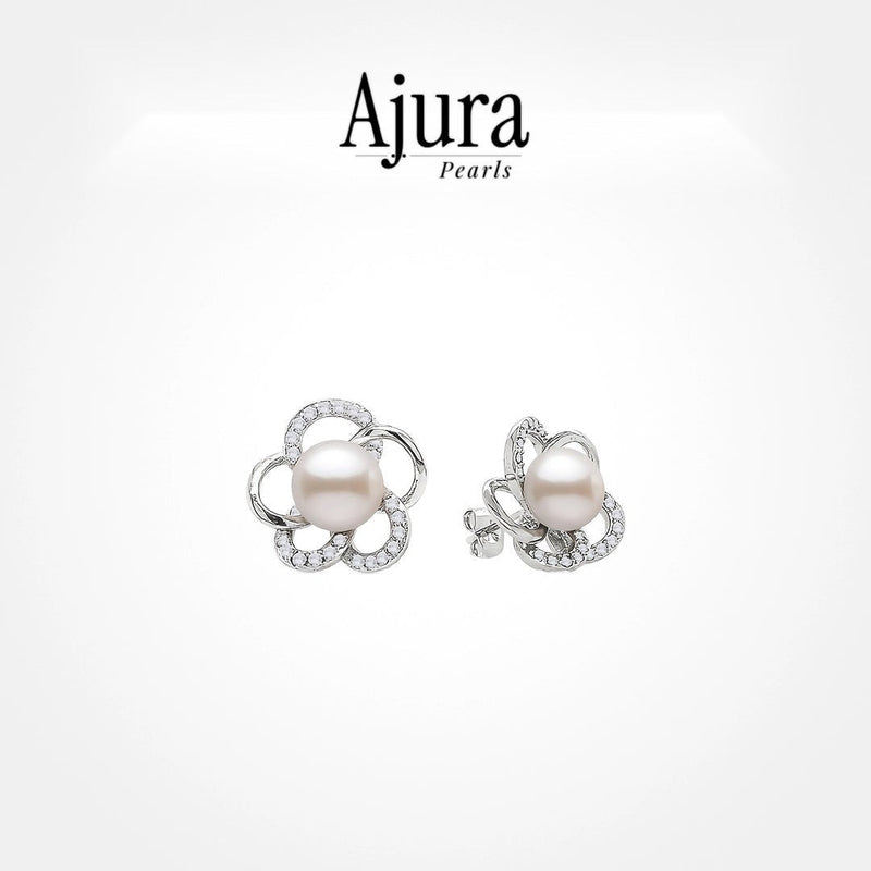 Angel Flower Pearl Studs
