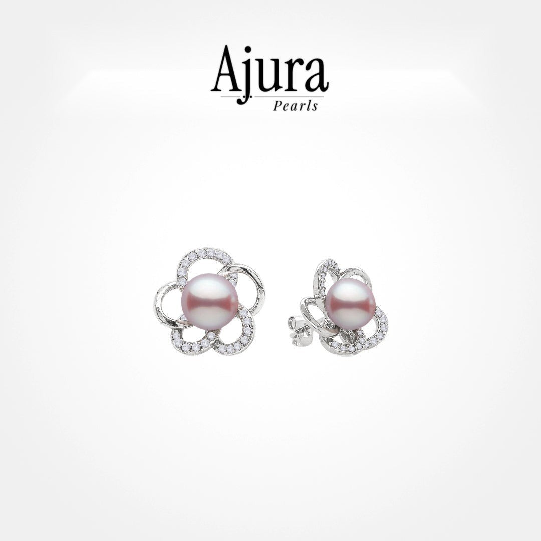 Angel Flower Pearl Studs