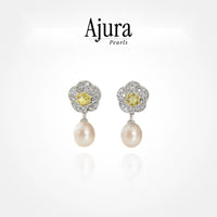 Flower Pearl Drop Earring