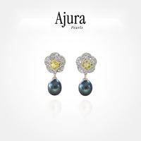 Flower Pearl Drop Earring