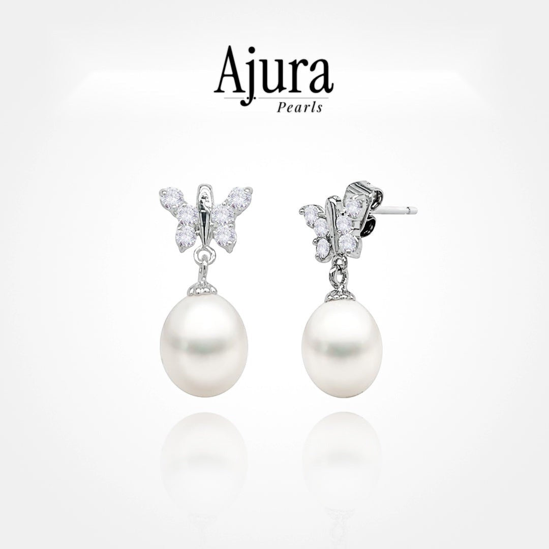 Dainty Butterfly Pearl Earring