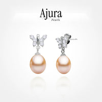 Dainty Butterfly Pearl Earring