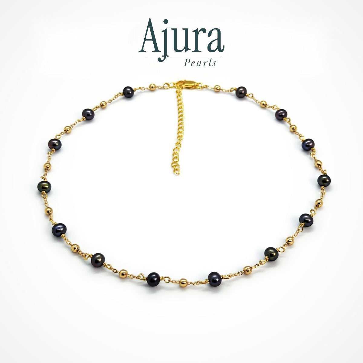 Midnight Muse Tin Cup Pearl Necklace
