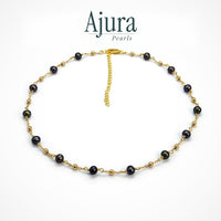 Midnight Muse Tin Cup Pearl Necklace