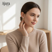 Ajura Pearls gold rhodium plated link chain earrings with white and black freshwater pearls.